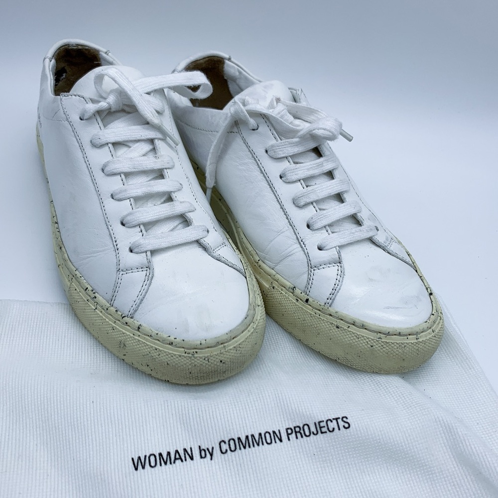 Common Projects Women's White and Cream Sneakers